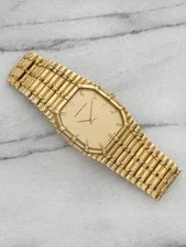 1980s Audemars Piguet Bamboo 18K Yellow Gold Champagne Dial Quartz 27 Mm 2
