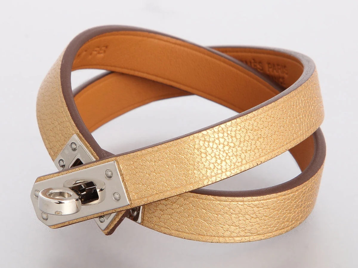 Hermès Metallic Doré Kelly Double Tour 3
