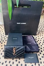 Authentic Saint Laurent Lou Camera w/Tassel + Flap Wallet Lot 2