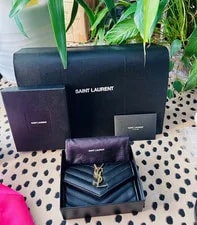 Authentic Saint Laurent Lou Camera w/Tassel + Flap Wallet Lot 3