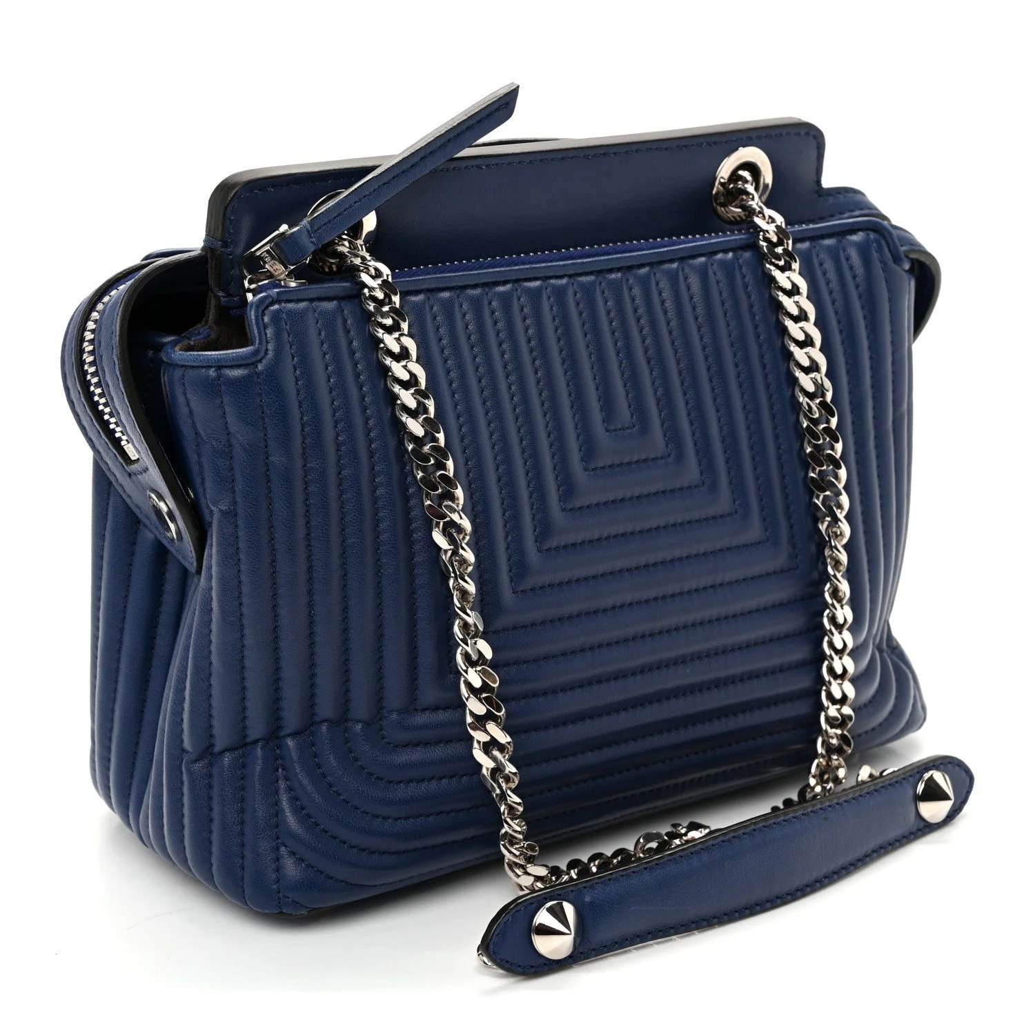 Shiny Trapuntata Chain Small DotCom Click Chain Satchel 3