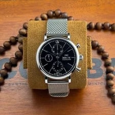 IWC Portofino Chronograph IW391010 42mm 2016 Black Dial Mesh Bracelet Full Set 3