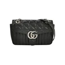 Gucci — Gucci Marmont Logo Chain Vertical Striped Quilted - Excellent #AUOBD5 — Handbag — resale