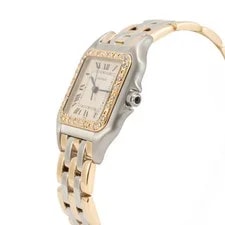 Cartier Panthere Three Row 27MM 187949 Diamond Bezel Gold Steel 4
