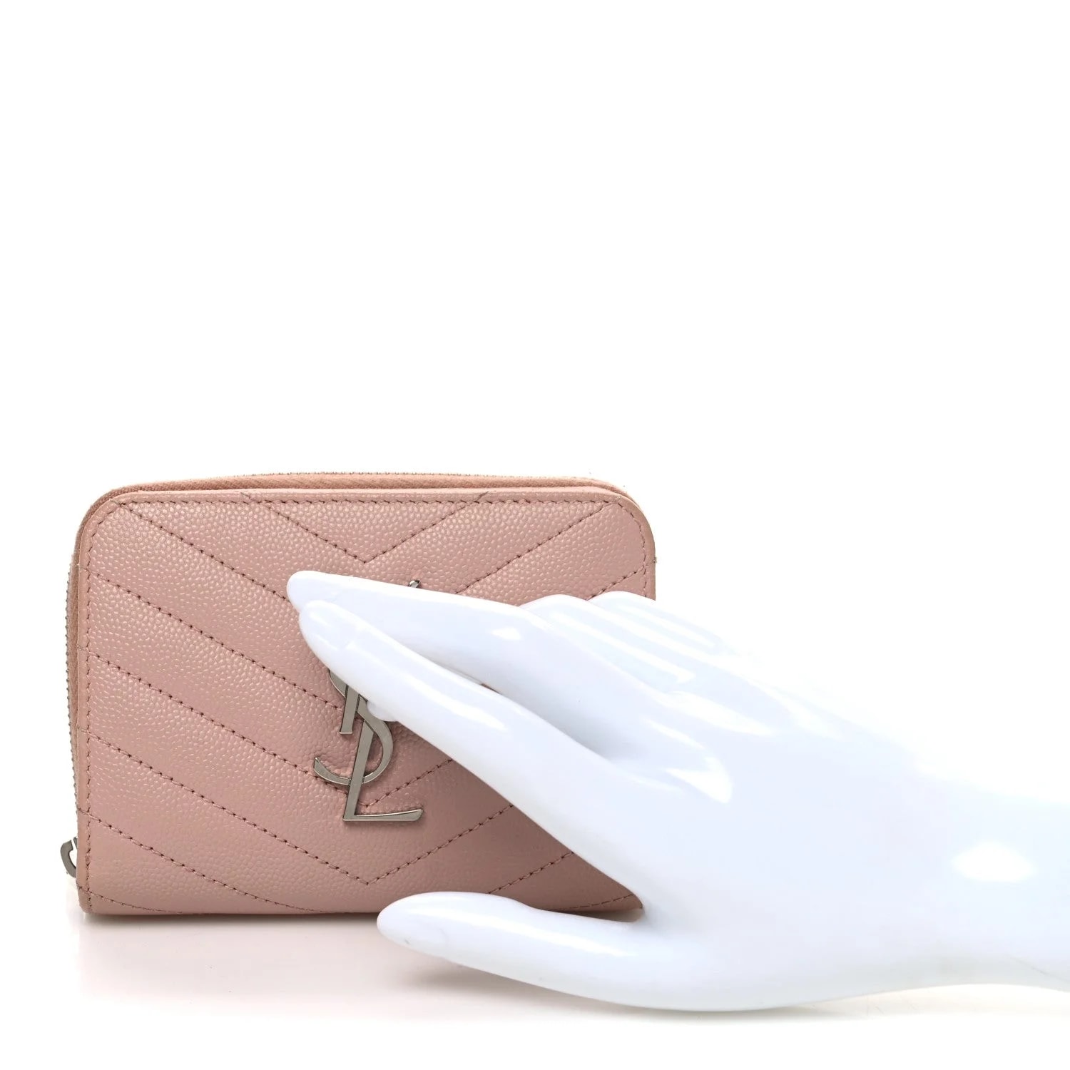 Grain de Poudre Chevron Compact Zip Around Wallet 2