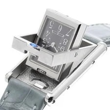 Cartier Tank Basculante W1016830 22mm SS Gray #C2610 3