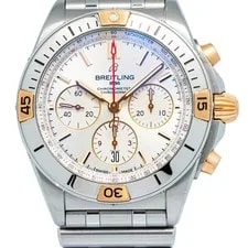 Breitling Chronomat B01 IB0134 Card 18k Two Tone Rose Silver Dial 42mm 2