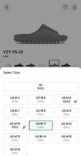 ’s US 11 Yeezy YS-01 Slides NEW W/ Box—Sold Out StockX 2