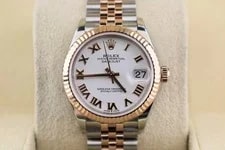 2019 Rolex Datejust 126201 White Dial TT 18kt Oyster Rose With Papers 36mm 2