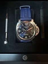 Blue Panerai Luminor GMT With OEM Steel Bracelet- PAM1033, PAM001033 3