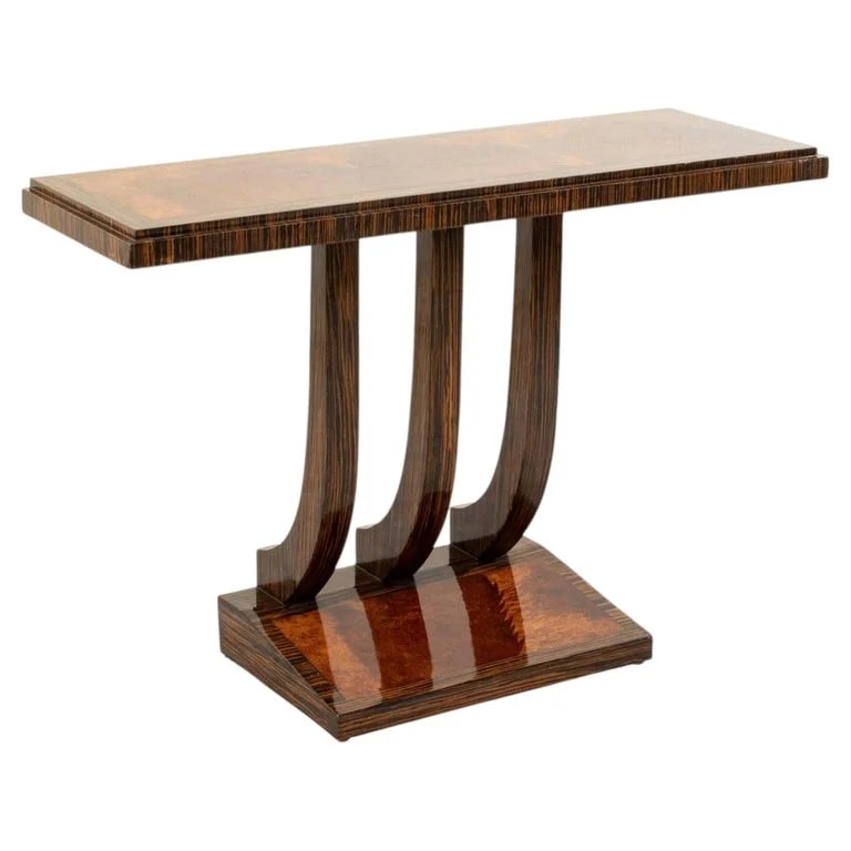 Mid-20th Century French Art Deco Style Amboyna and Palmwood Console — Furniture — resale