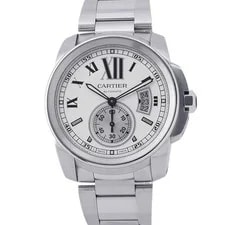 Cartier — Cartier Calibre de 42mm Stainless Steel White Dial W7100015 — Watch — resale