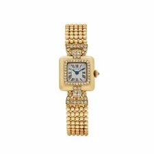 Cartier Colisée '' Yellow Gold White Dial Diamond Bezel Quartz 3
