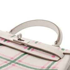 Hermes Kelly 25 Insulated Tartan Light Vaux Pale/ /V... 4