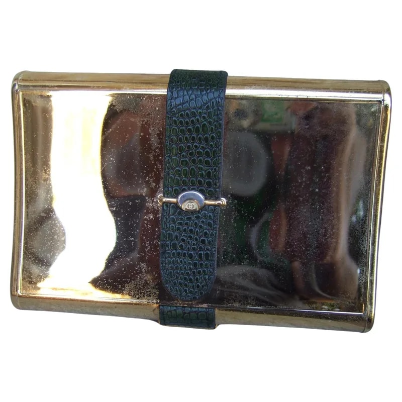 Gucci — Gucci Italy Sleek Gilt Metal Minaudiere Clutch, C. 1970s — Handbag — resale