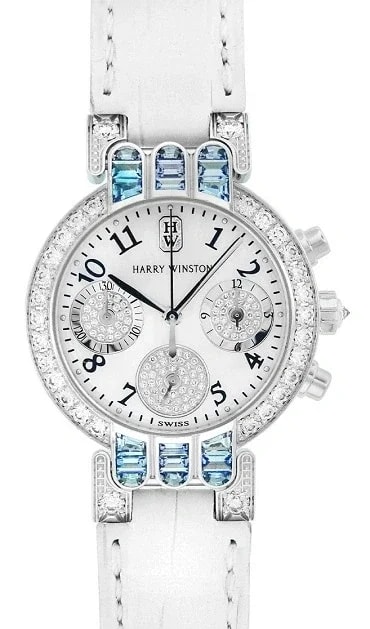 Harry Winston Premier Chronograph 18K White Gold & Diamonds Lady's 2