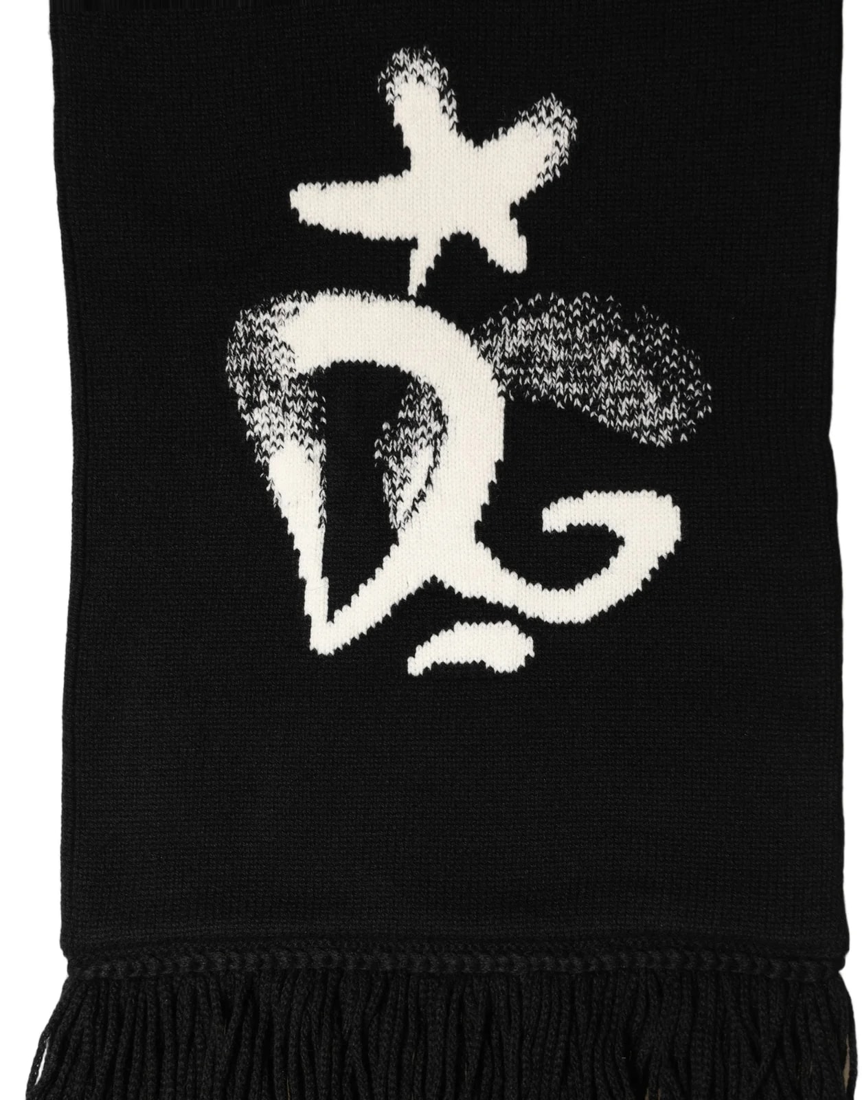 Dolce & Gabbana — Dolce & Gabbana Knitted Fringed Foulard Scarf — Accessory — resale