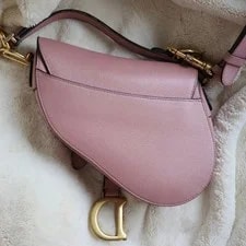 Auth Christian Dior Saddle Small Grained G.C. 2