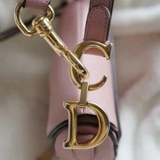 Auth Christian Dior Saddle Small Grained G.C. 4