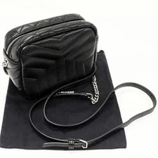 Auth Saint Laurent Paris Chain LOU Mini Bowling Calf 457588 F/S 3