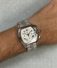 Cartier Roadster XL Chronograph Steel Silver Dial Automatic W62006X6 2618 4