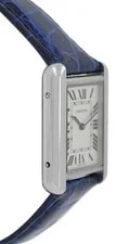 Cartier Tank Solo 3170 W5200005 Silver Dial Blue Strap Steel 24MM ' Quartz 3