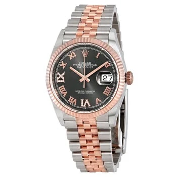 Rolex Datejust 36 Dark Rhodium Diamond Dial Steel and 18kt Everose Gold Jubilee 4