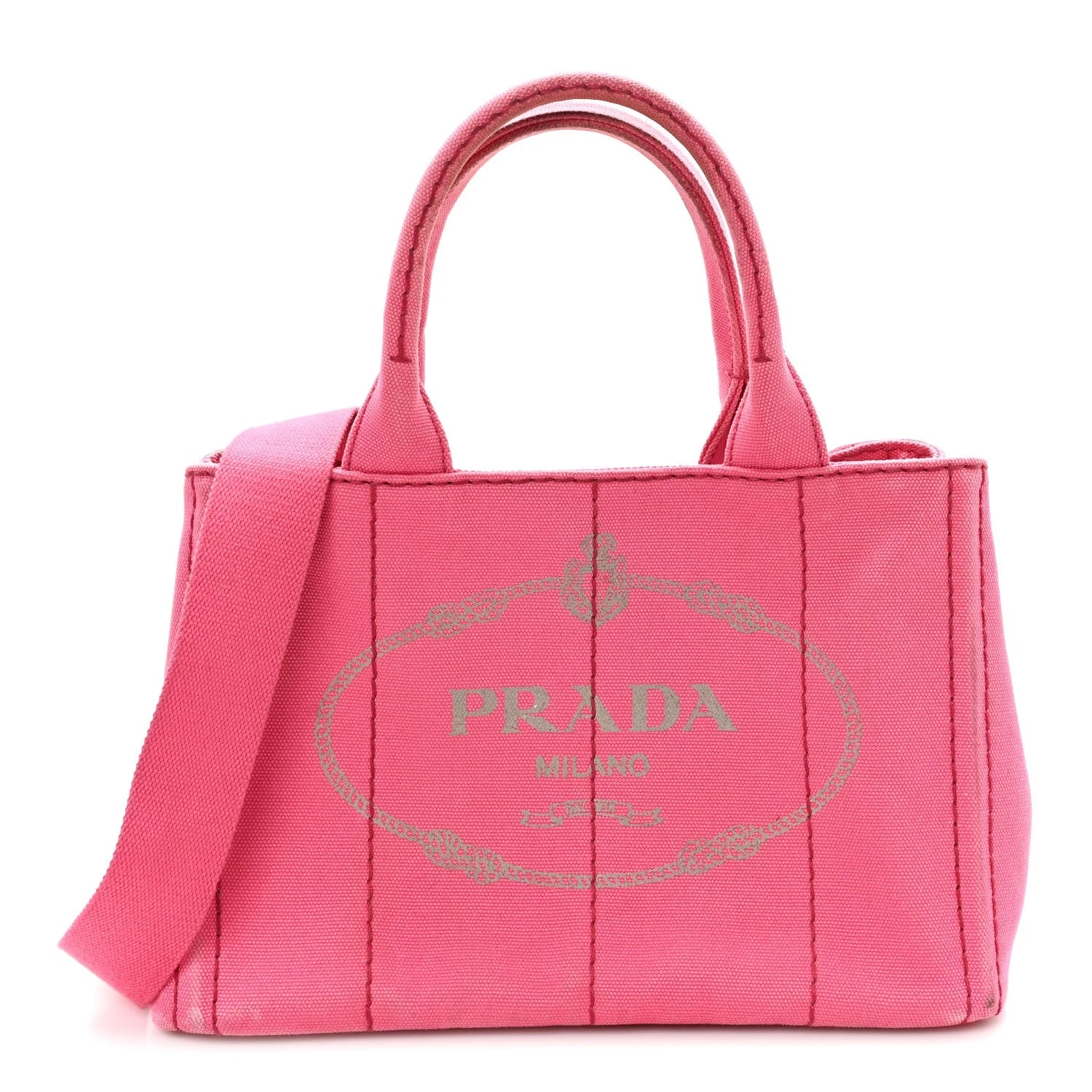 Prada — Canapa Small Logo Peonia — Handbag — resale