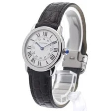 Cartier — Cartier Ronde Solo SM W6700155 29mm SS/Leather Silver #C16827 — Watch — resale