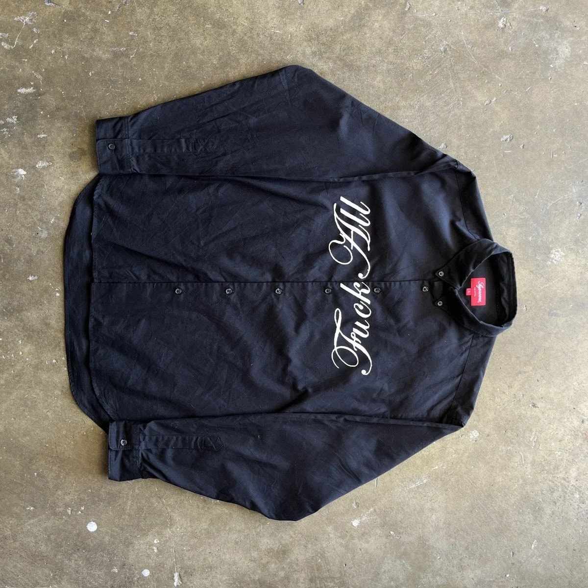 Supreme — Supreme Jamie Reid “Fuck All” Button Up Shirt — streetwear — resale