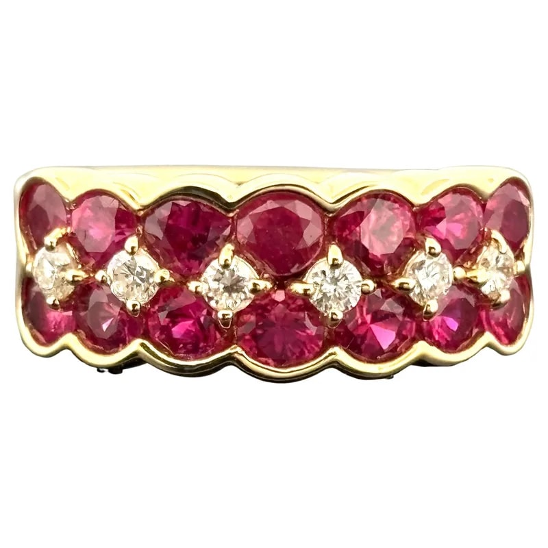 Estate Ruby Diamond Band 18K Yellow Gold 2.26ctw — Jewelry — resale