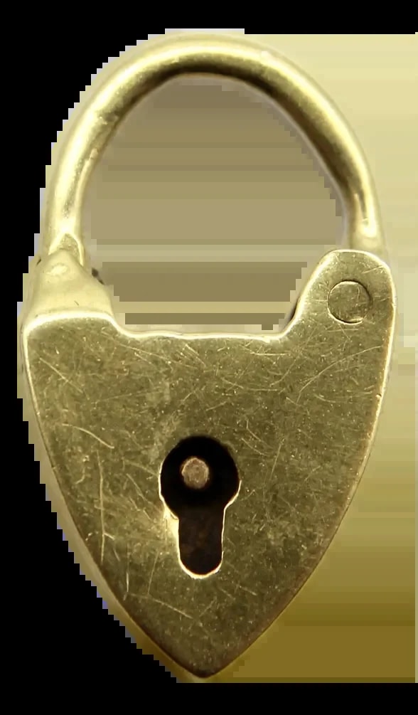Tiny Antique Edwardian 9k Heart Padlock Charm Circa 1900 — Jewelry — resale