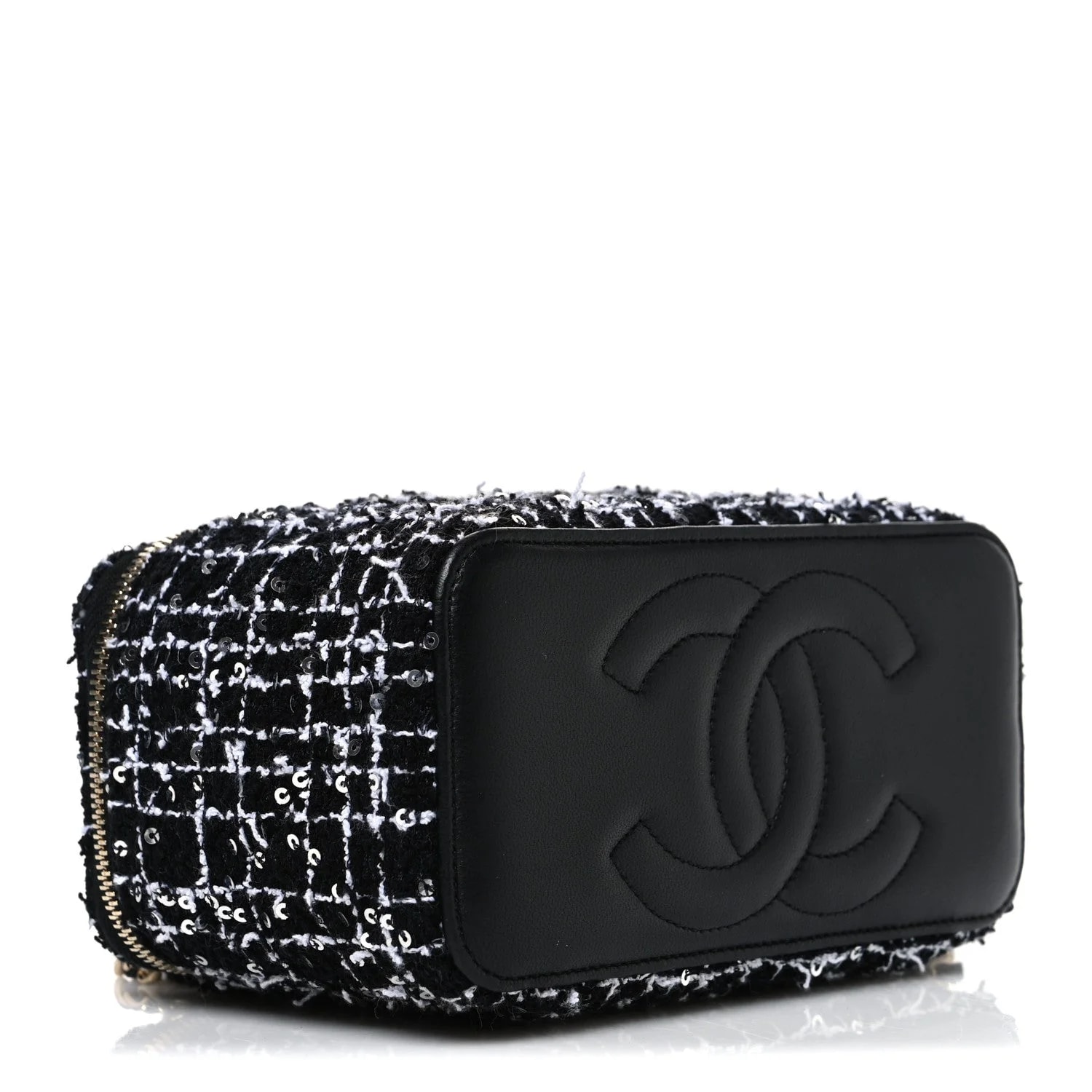 Sequin Small Top Handle Vanity Case With Chain 4