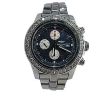 Breitling Super Avenger Chronograph Custom Diamond Bezel Automatic A13370 3