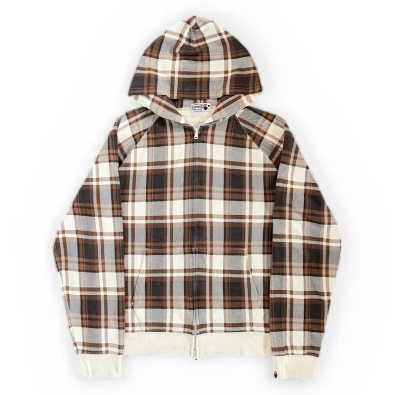 BAPE — 00s Bape Plaid Zip Up Hoodie — streetwear — resale