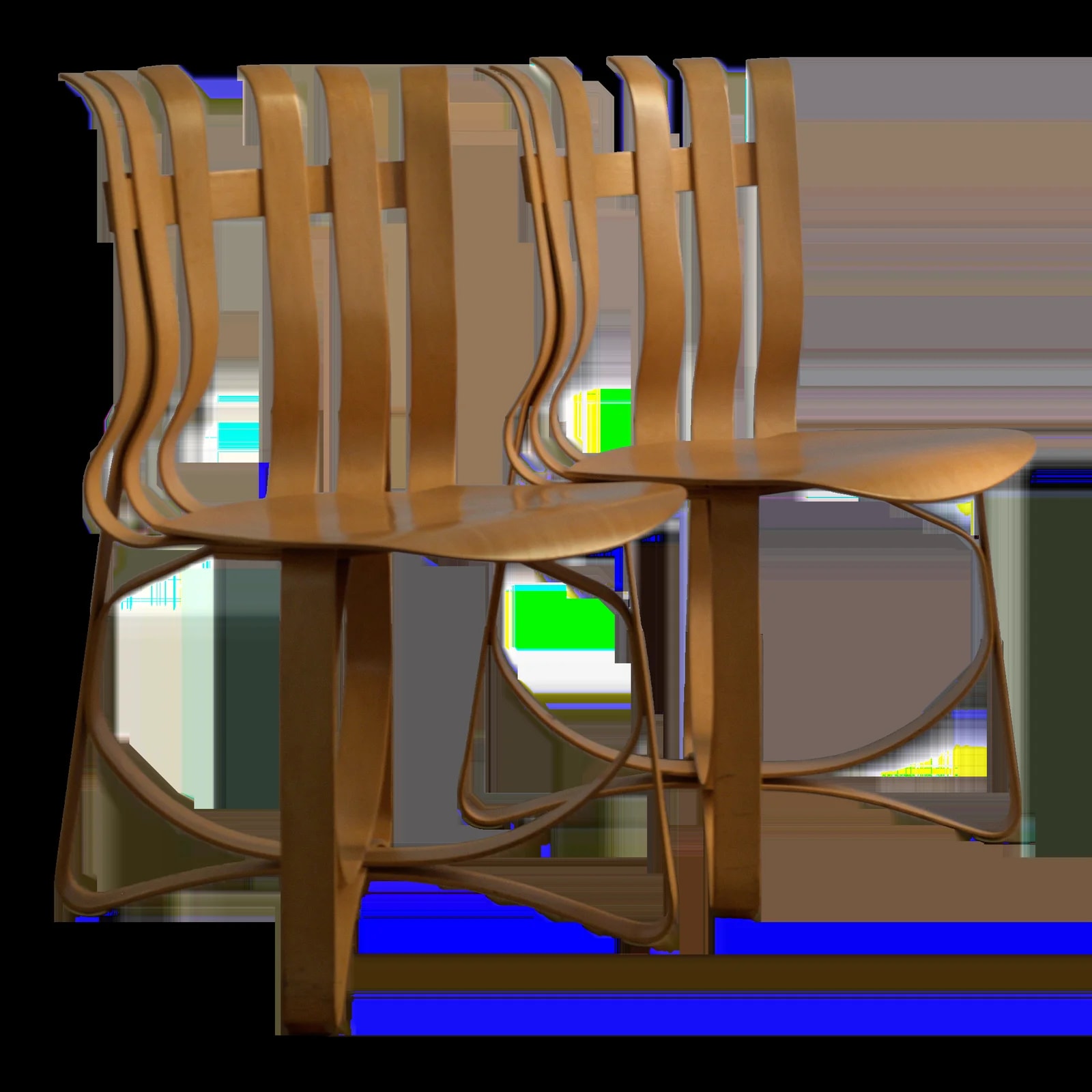 Knoll — Pair of Frank Gehry "Hat Trick" Dining for Knoll, Bentwood , Signed & Dated 1990 — Furniture — resale
