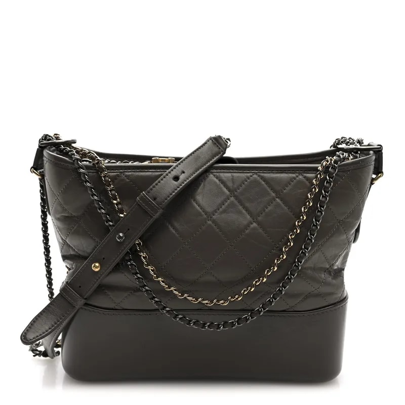 Aged Quilted Small Gabrielle Hobo Dark 3