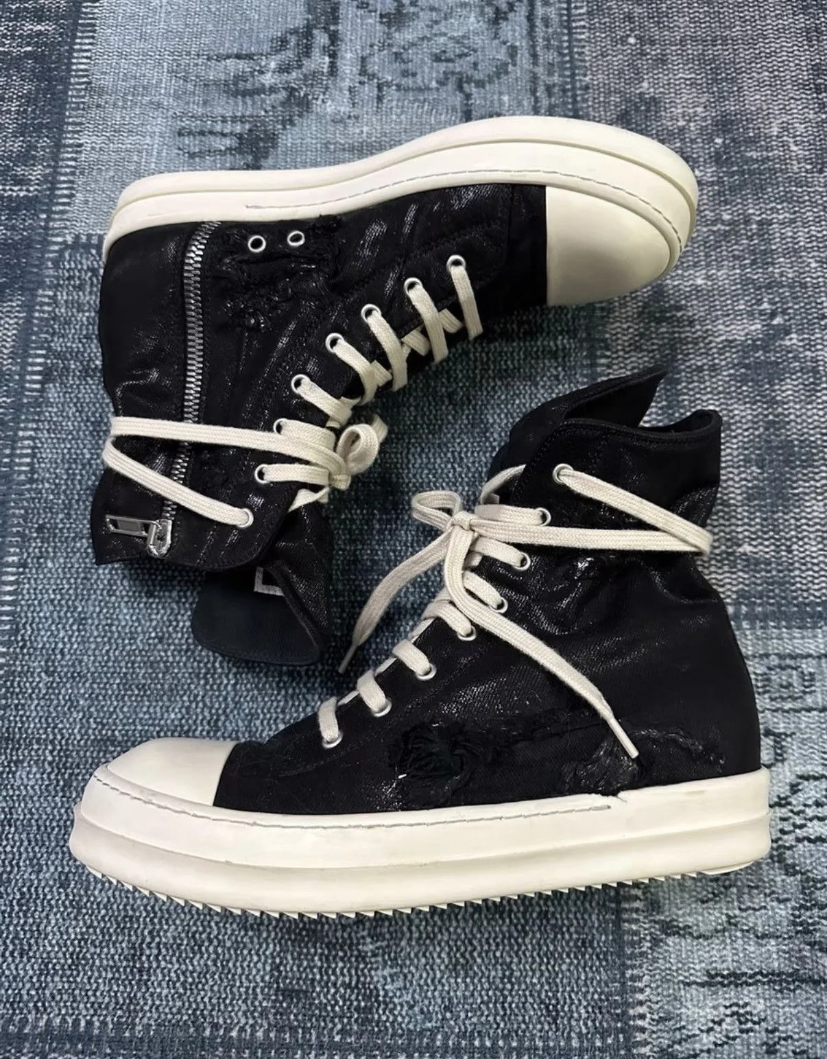 Rick Owens — Rick Owens Sub-Line Waxed Converse Style Shoes K47 — Sneaker — resale