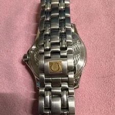 Omega Seamaster Quartz Blue Dial Date 120m SS Silver Bracelet 3