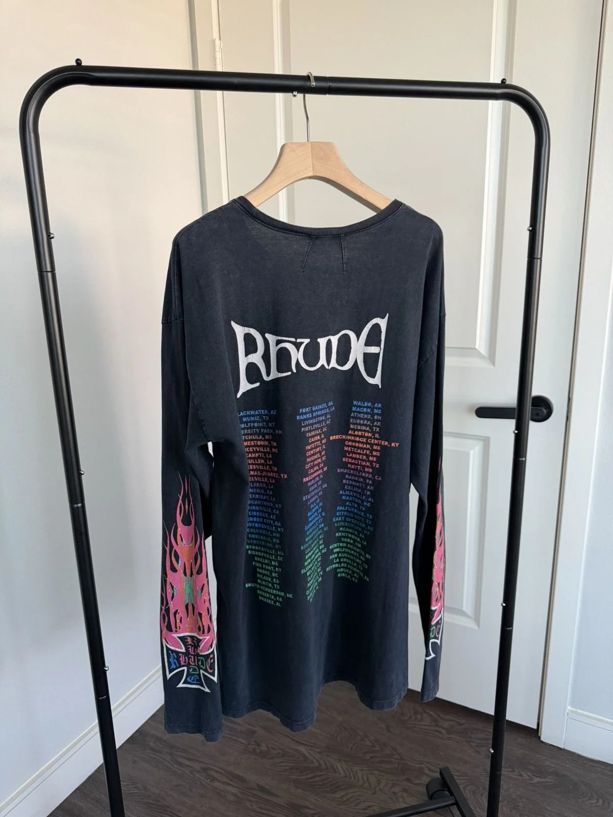 Rhude — Rhude Neon Tour Long Sleeve T-Shirt — streetwear — resale