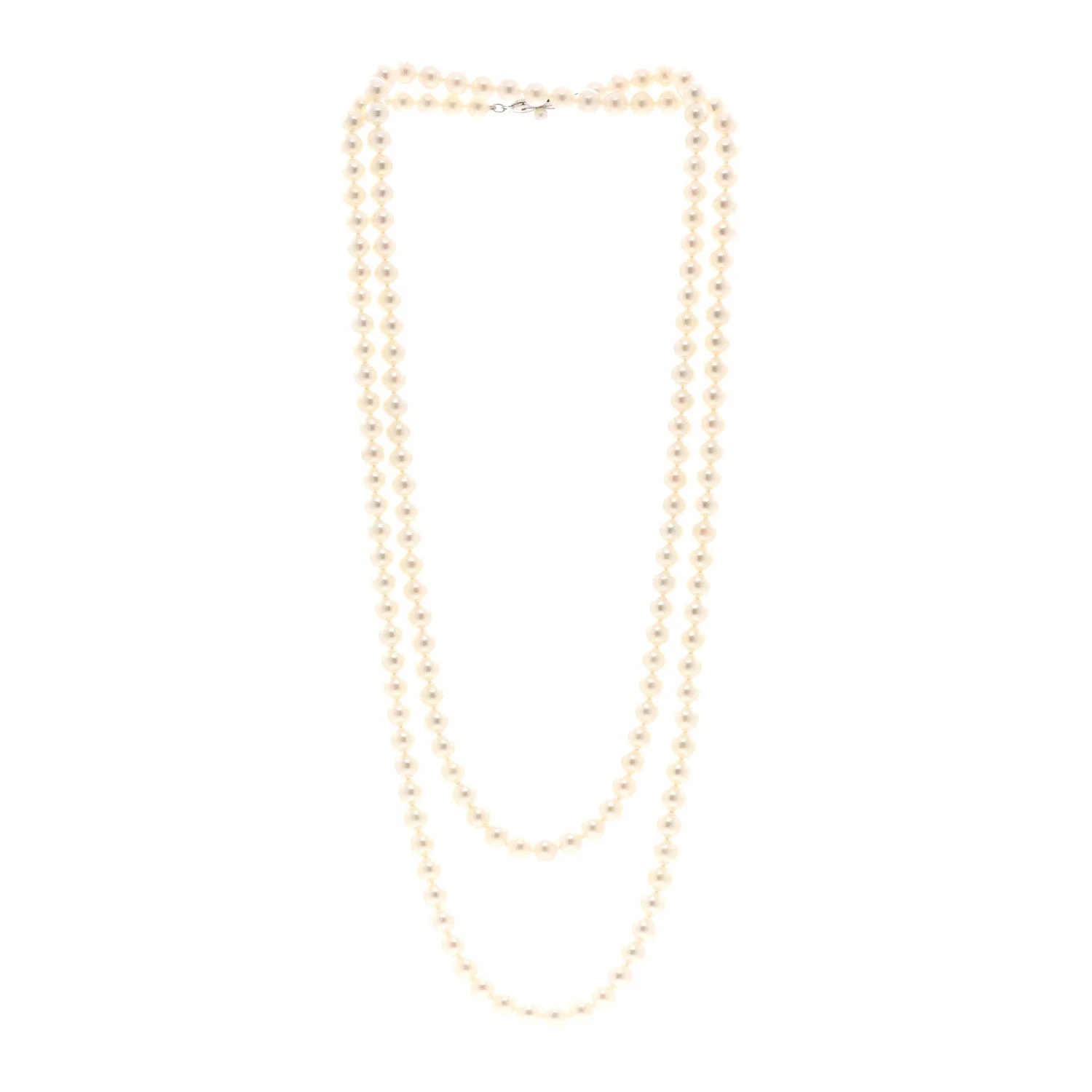 14K White Gold Akoya Cultured 6.5-7mm Double Strand 3