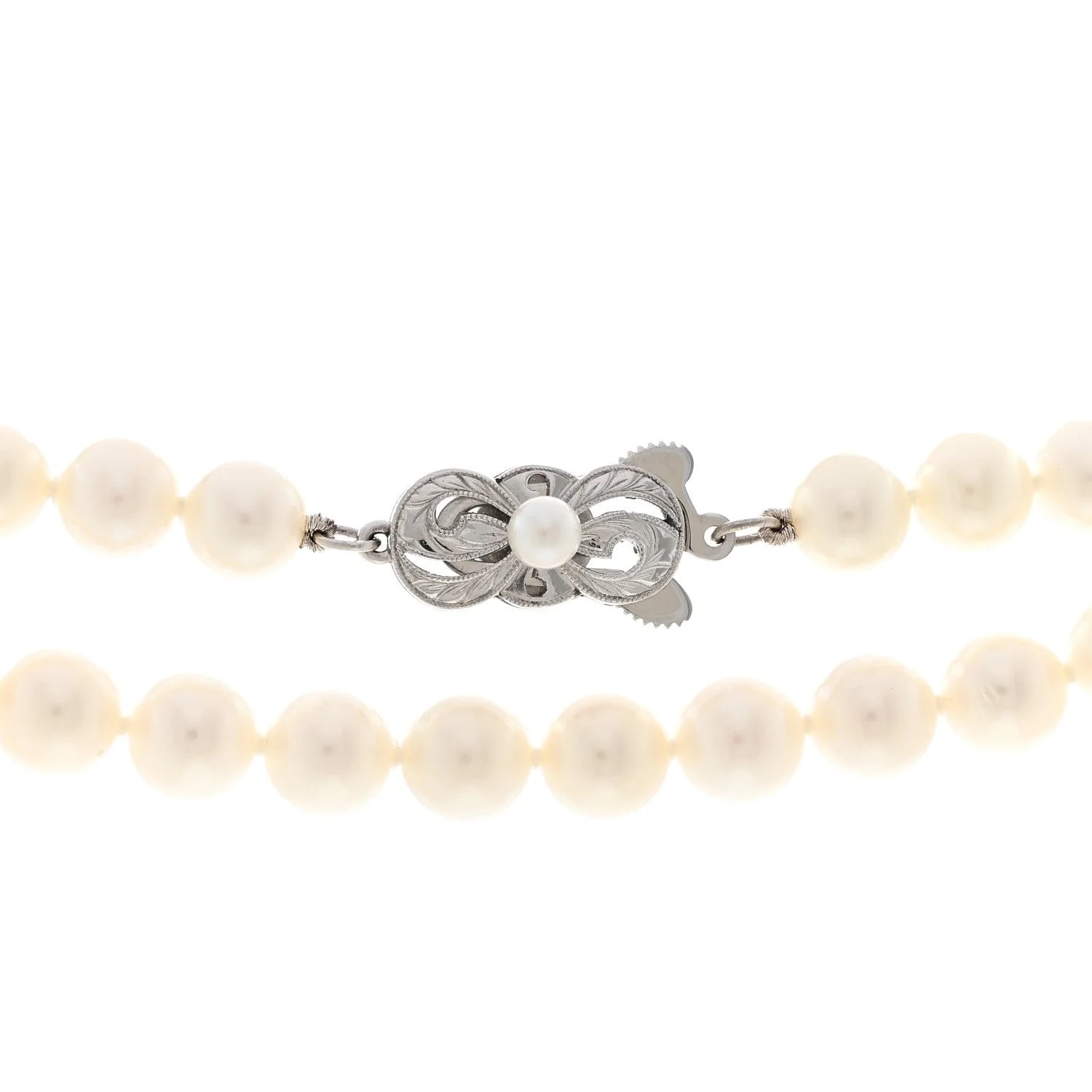 14K White Gold Akoya Cultured 6.5-7mm Double Strand 4