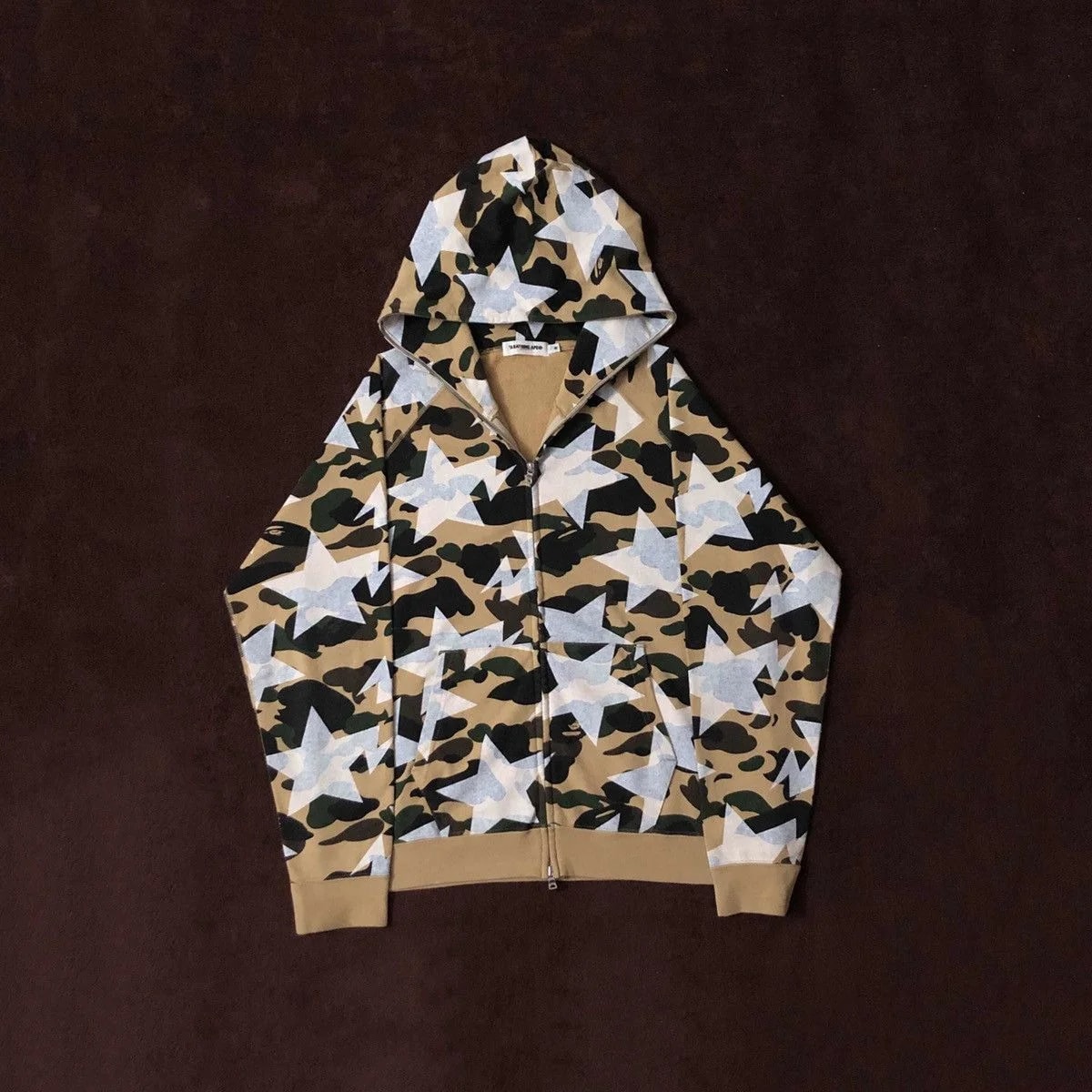 BAPE — Bape Camo Star Logo Full Zip Up Hoodie — streetwear — resale