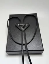 Prada Logo Bolo Tie Triangular Plate With Box 2