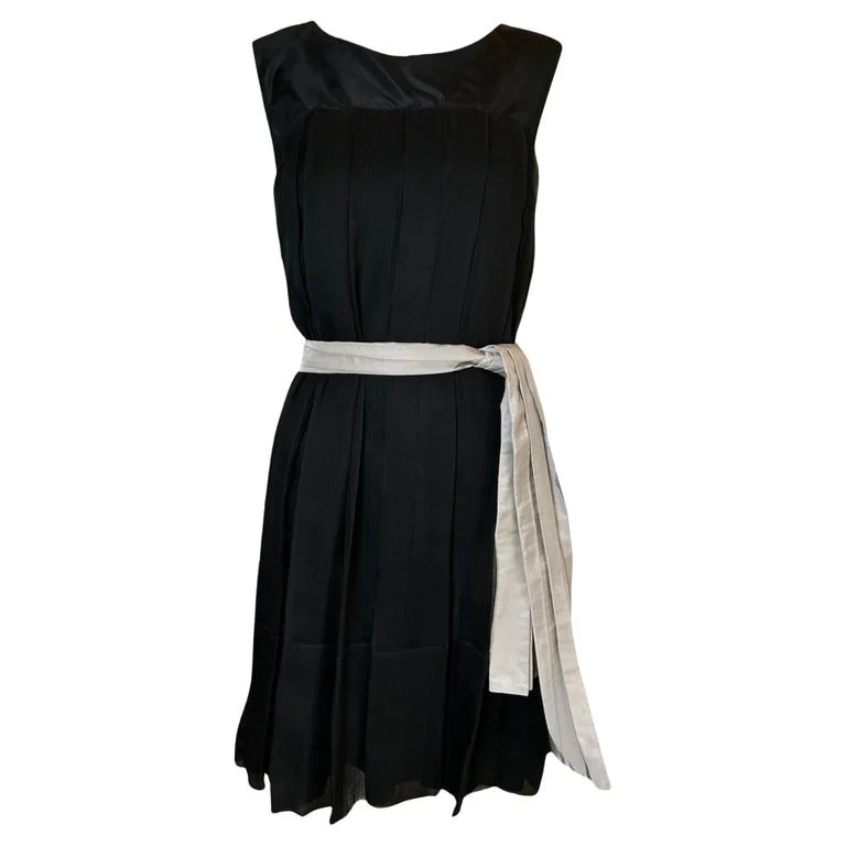 Chloé — Chloé Cocktail Pleated Dress With Sash — Clothing — resale