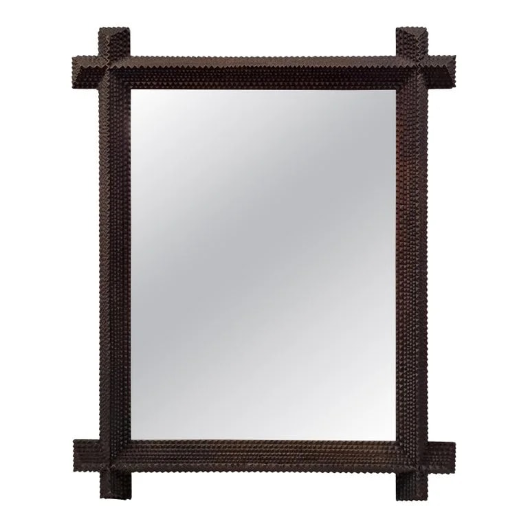 Frame — Mirror, Frame, Carved, Black Forest, Schwarzwald, Folk Tramp Art, 1880s, Germany — decorative_object — resale