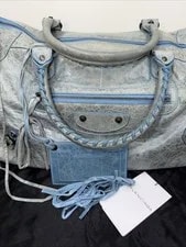 Balenciaga City Large Light Moto Top Handles Metal Studs 2