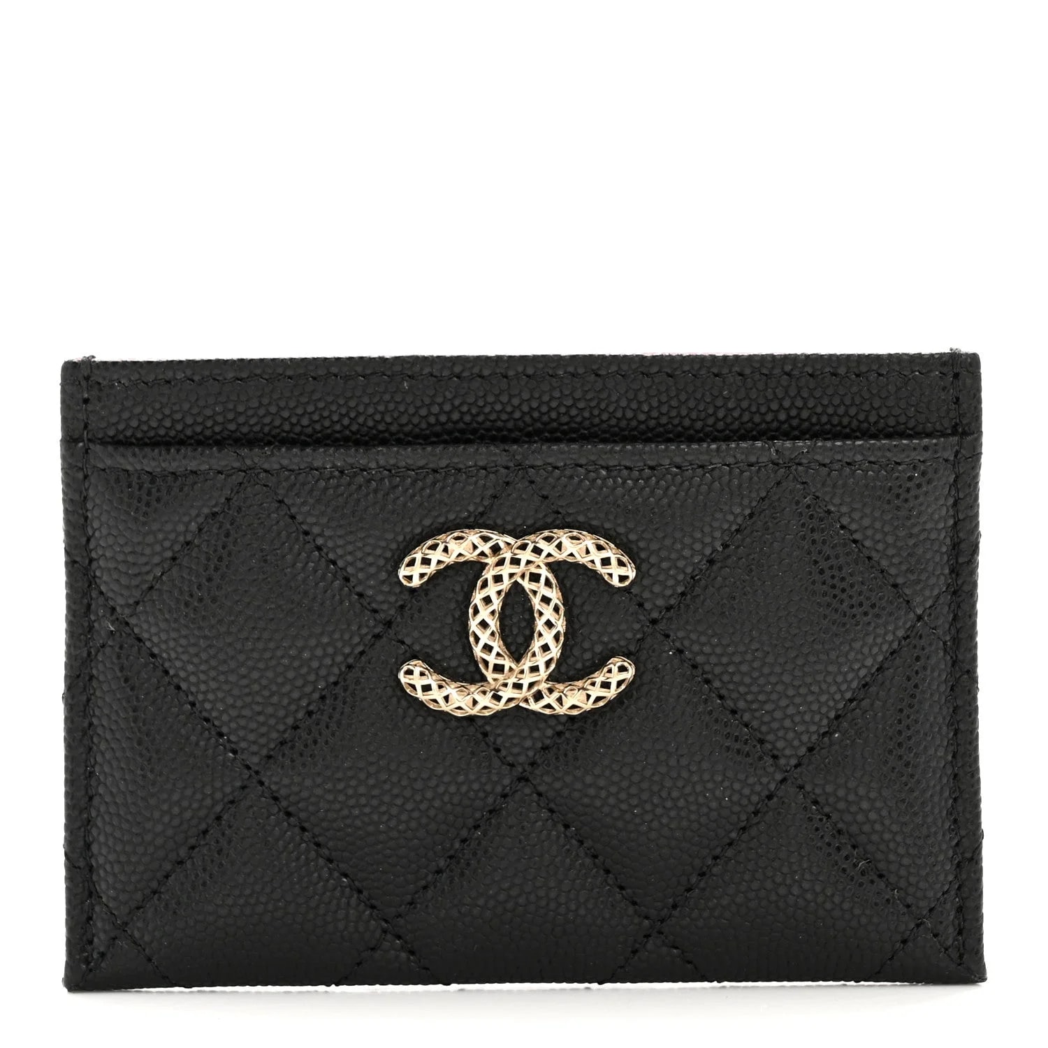 Chanel — Metal Perforated Card Holder — Accessory — resale