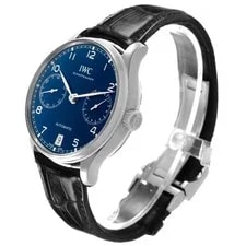 IWC Portuguese Automatic Steel Blue Dial IW500710 Card 4