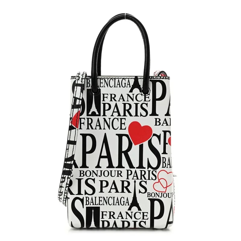 Balenciaga — Bonjour Paris Print Phone Holder Paris Bonjour — Handbag — resale